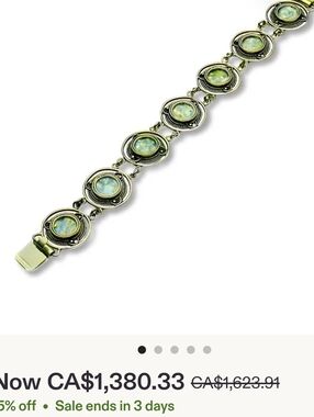 Vintage Sterling Silver Yemenite Roman Glass Bracelet 925